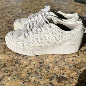 Adidas Nizza Original Platform Sneakers White on White
